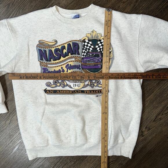 Vtg 1992 NASCAR Capitol Graphic Sweatshirt XL Made In USA Oatmeal 90s - Picture 3 of 7